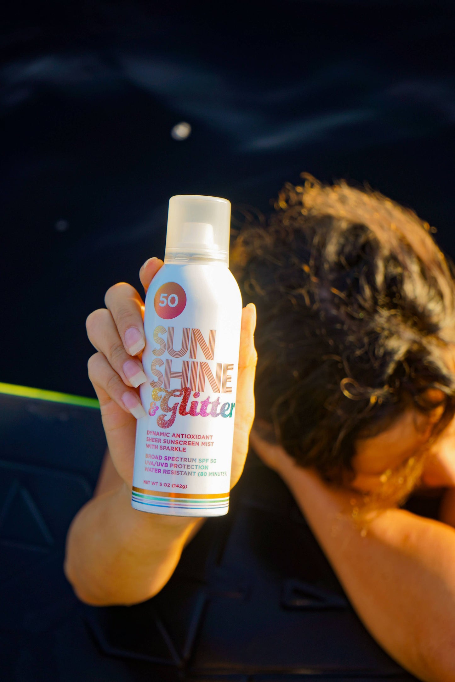 Sunshine & Glitter SPARKLE SHIMMER Sport SPF 50 Mist spray sunscreen