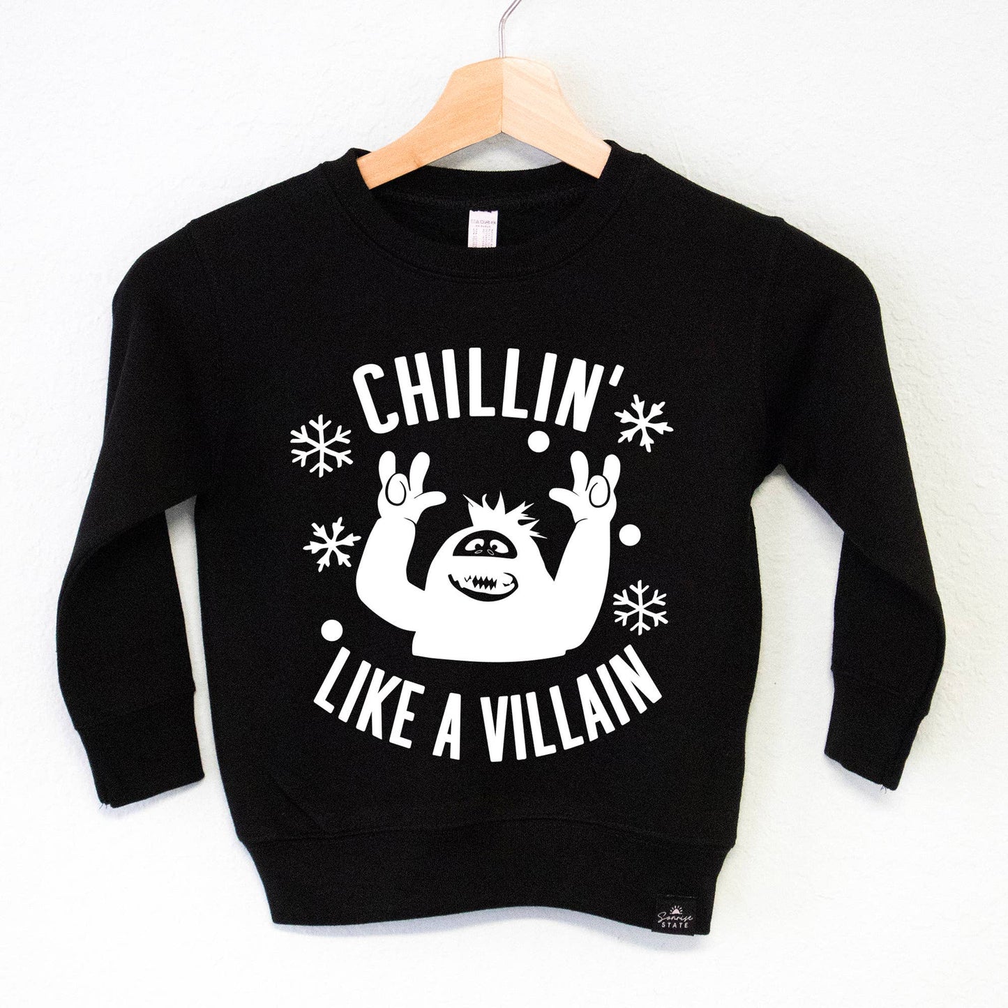 Chillin' Like a Villain Snow Monster Boy's Christmas Sweater