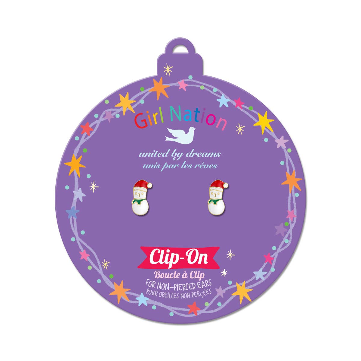 Snowman Cutie Clip On Earrings