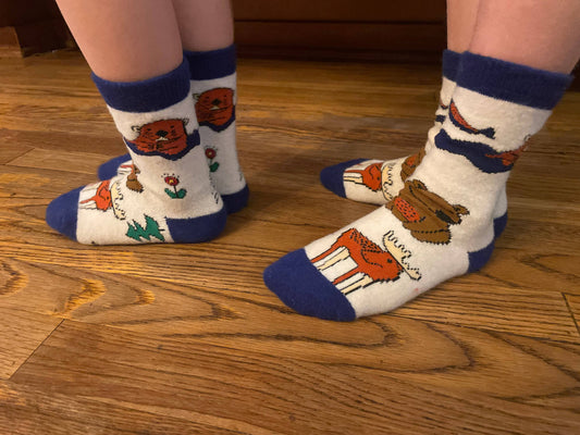 Alaska Animals Merino Blend Kids Socks 3-5 years old