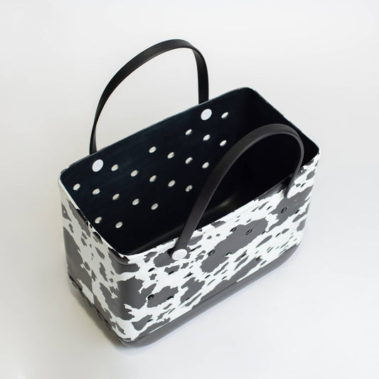 Cow Print Beach Rubber Durable Tote Bag