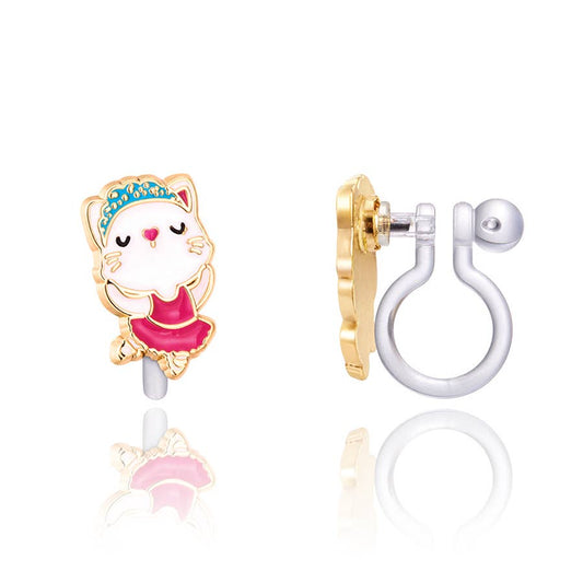 CLIP ON Cutie Earrings- Kitty Ballerina