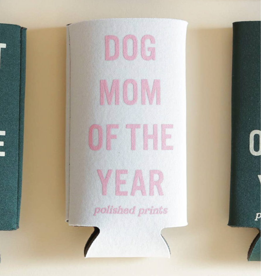 Dog Mom Koozie, Collapsible Coolie, Seltzer Coozie, Hugger: White Koozie