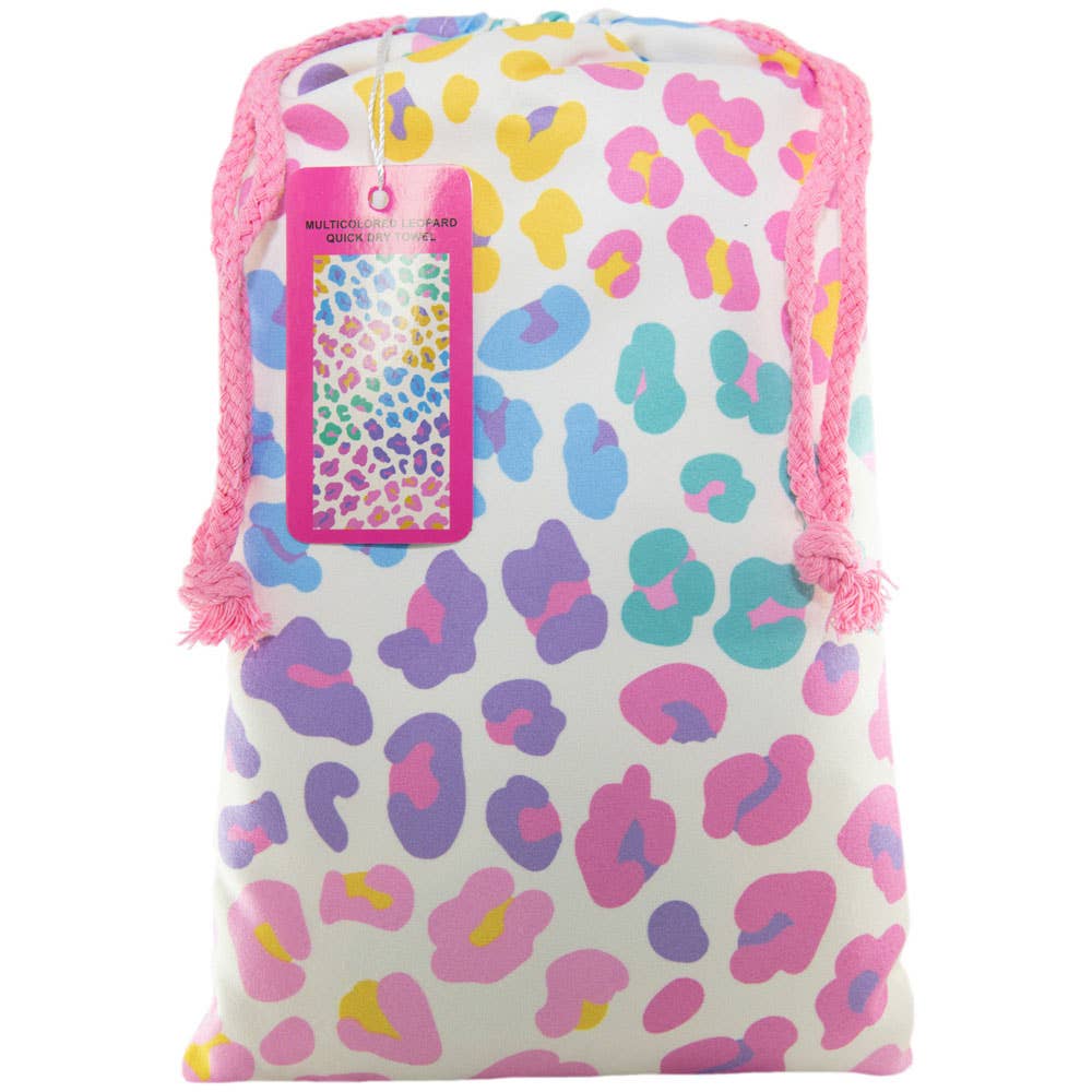 Multicolored Leopard Quick Dry Beach Towel