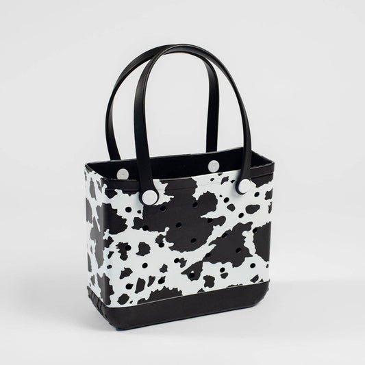 Cow Print Mini Beach Rubber Durable Tote Bag