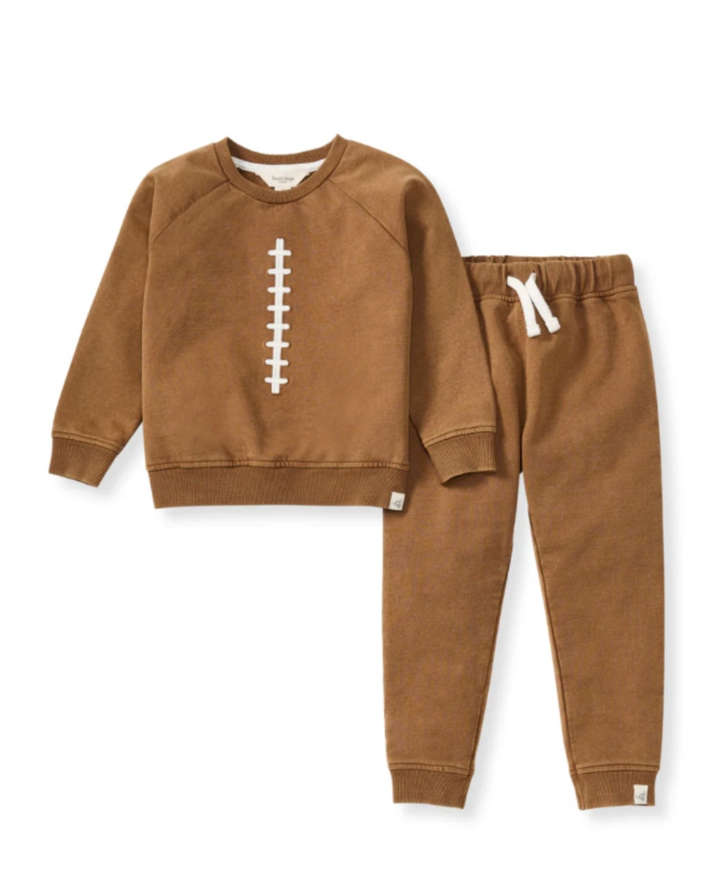 Acid Wash Football Sweatshirt Set - Hunter