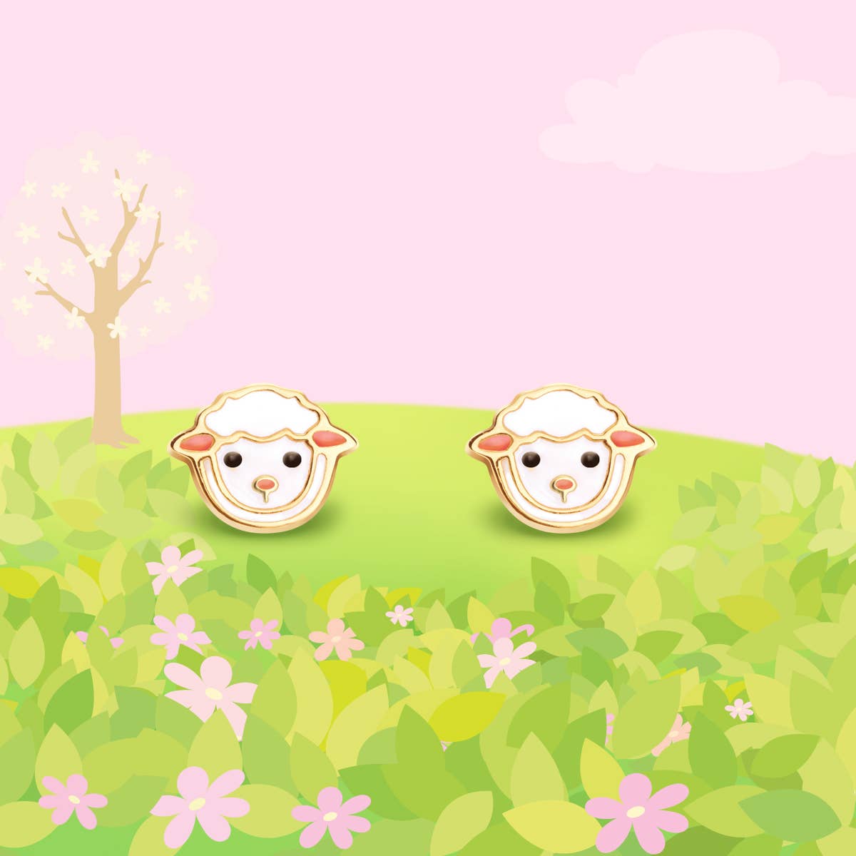 Lovely Lamb Cutie Stud Earrings