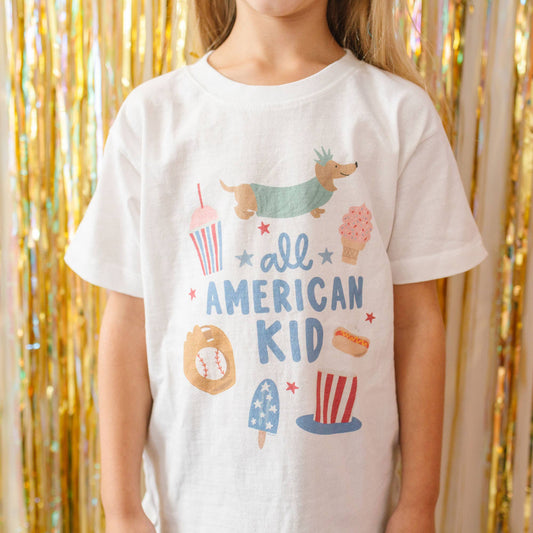 All American Kid Pippi Tee - Youth - White