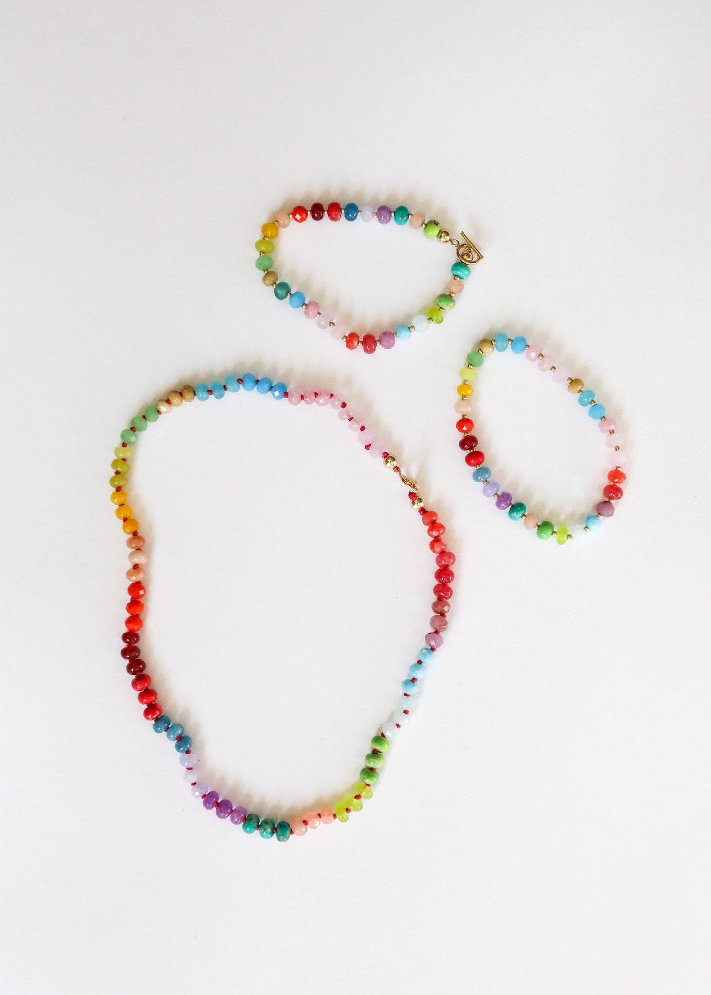 Natural Gemstone Necklace - 14K Gold Filled Toggle - Skyline: 17" Necklace