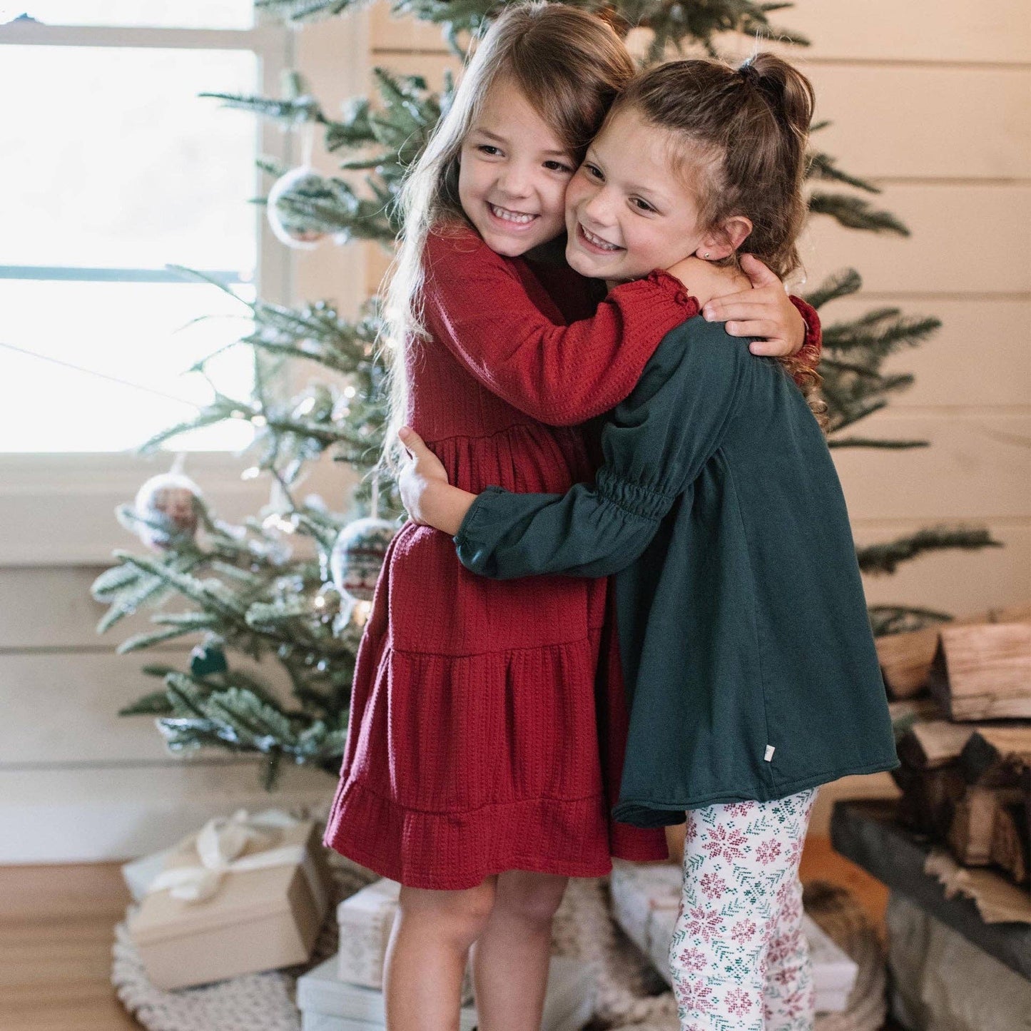 Dotted Rib Organic Cotton Dress - Brick Red