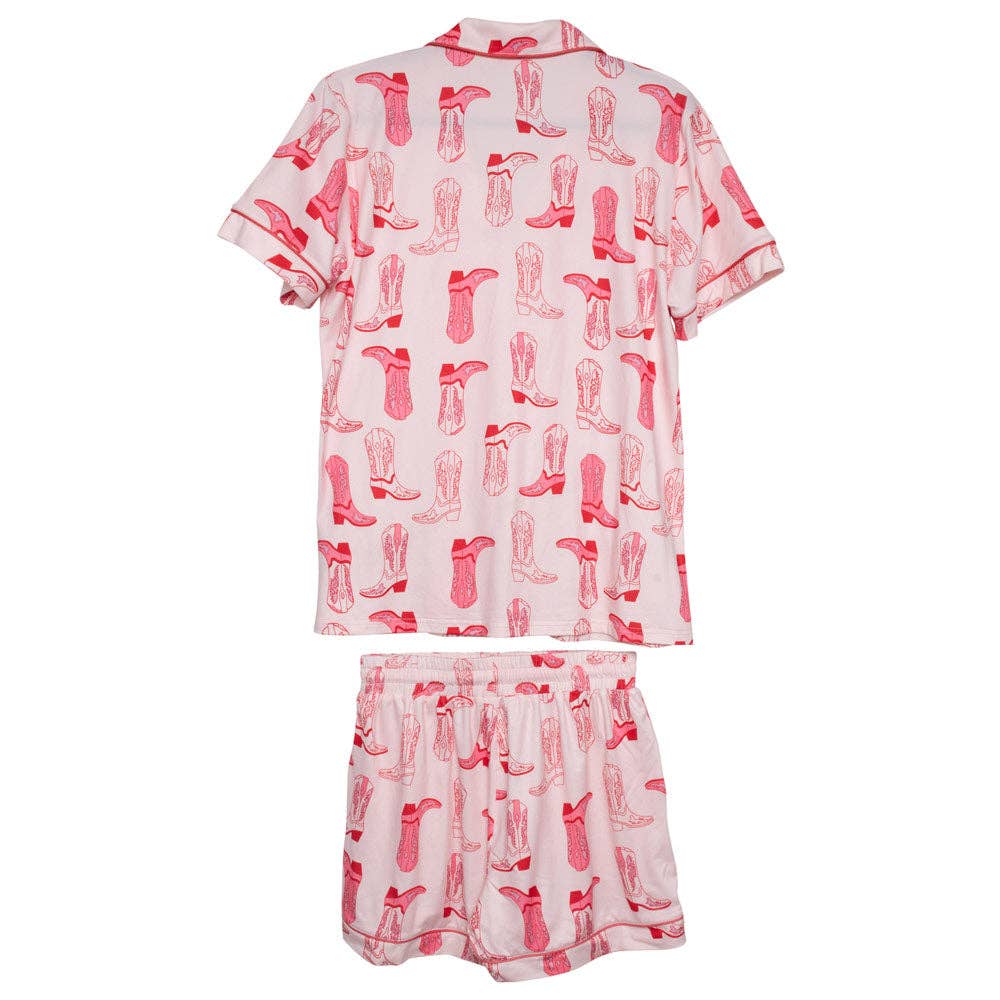 Light Pink Western Boots Women's Pajamas