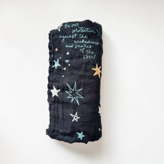 St. Michael Prayer - Catholic Baby Muslin Blanket Swaddle