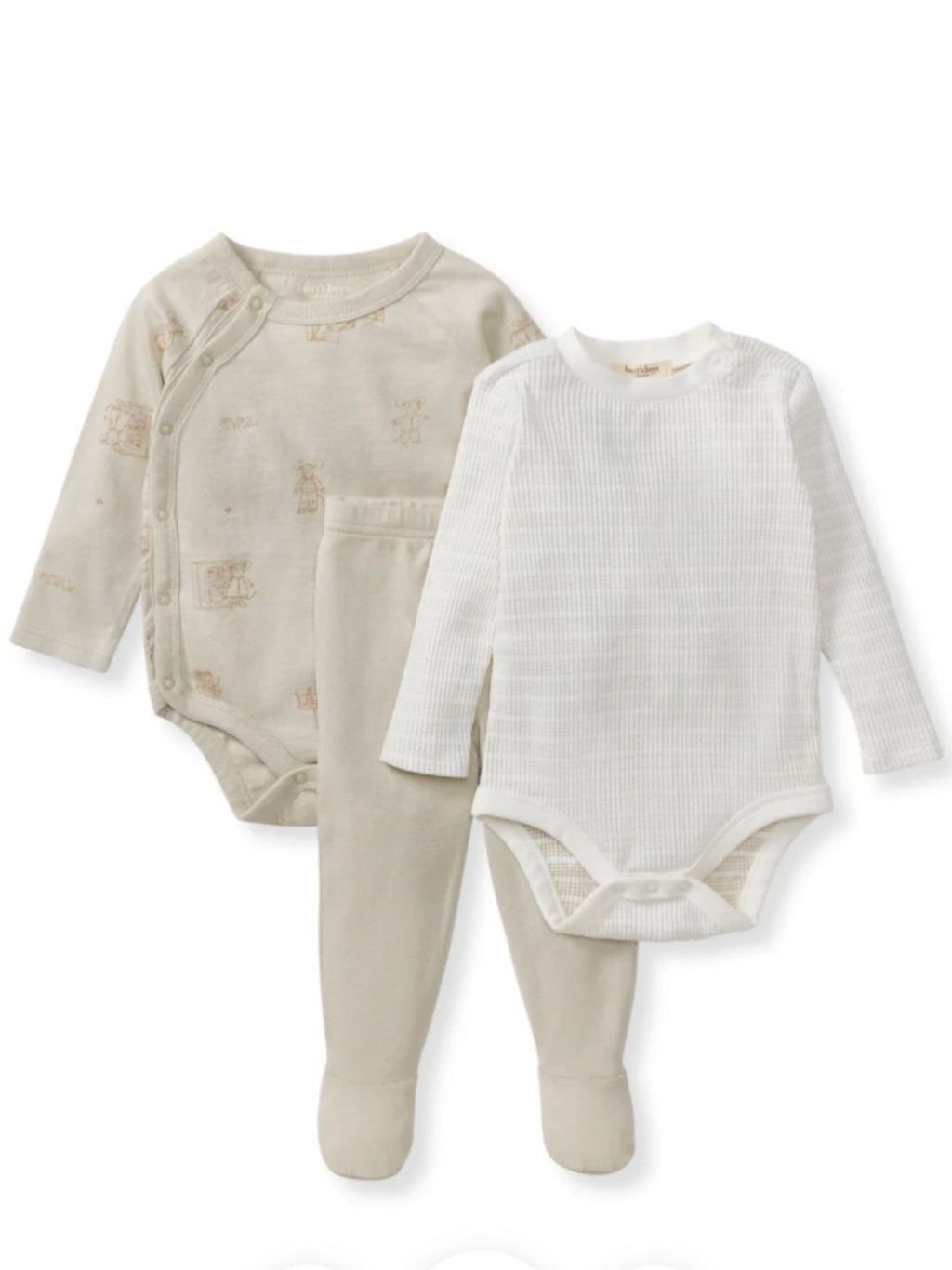 3 Piece Mouse House Bodysuit & Pant Set - Pelican