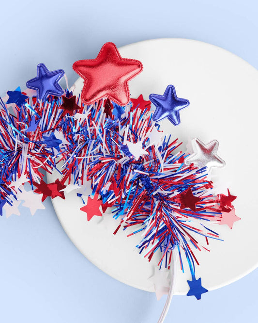 Stars & Stripes Patriotic Headband + fringe, July 4th