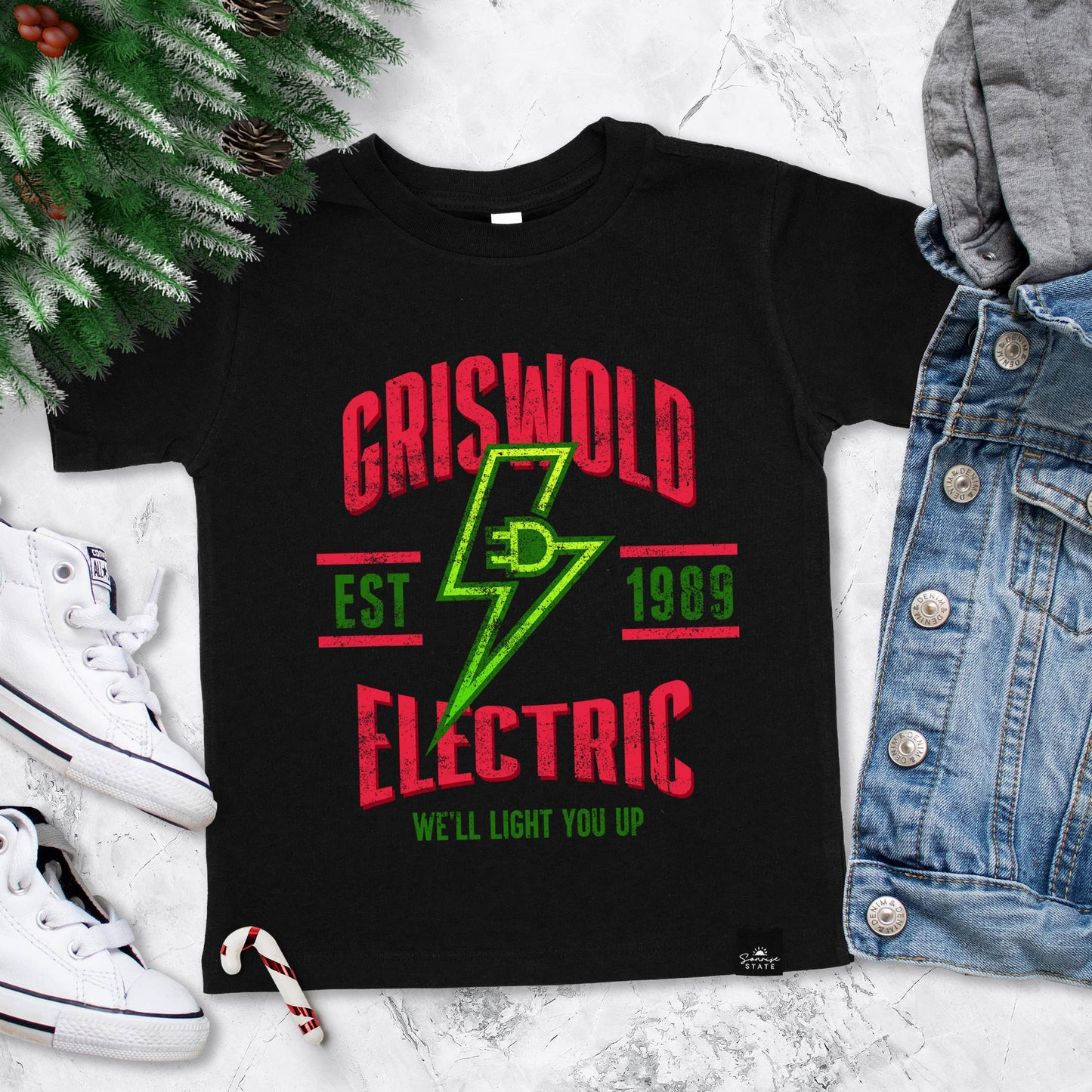 Griswold Electric We'll Light You Up Boy's Christmas T-Shirt