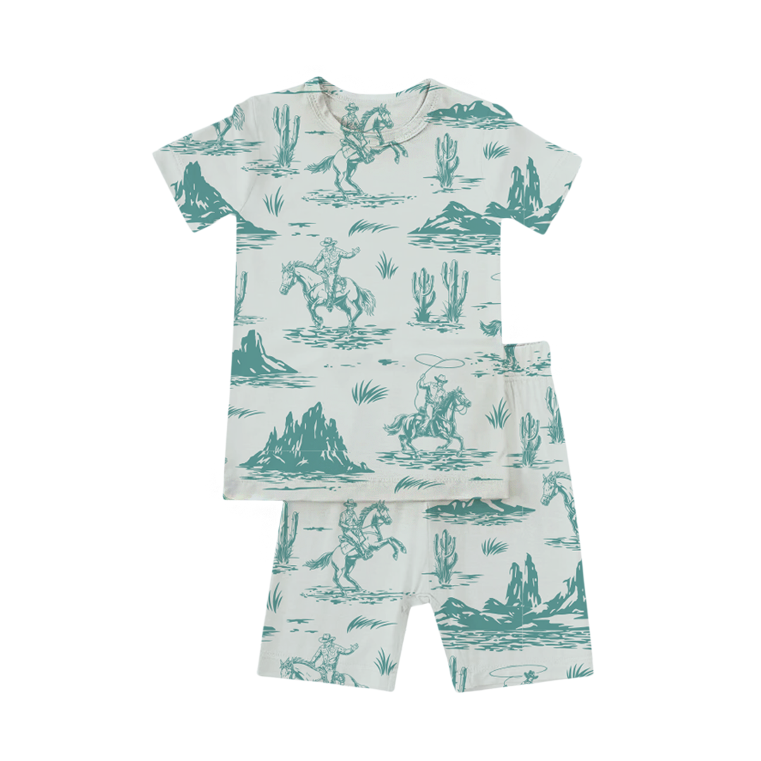 Cowboy Shorts Set, Little Boys Clothes, Bamboo Clothes