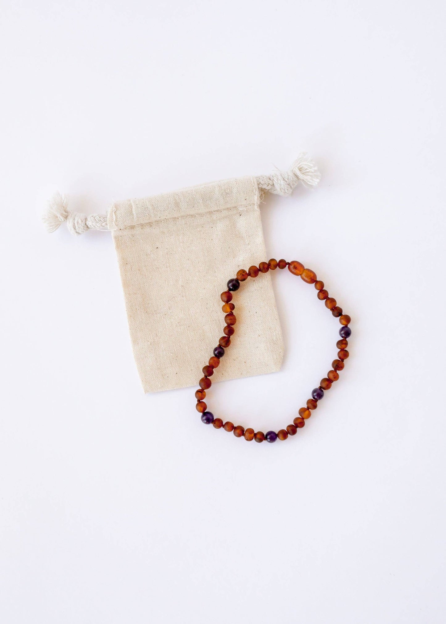 Raw Cognac Baltic Amber + Amethyst || Halo Necklace ||