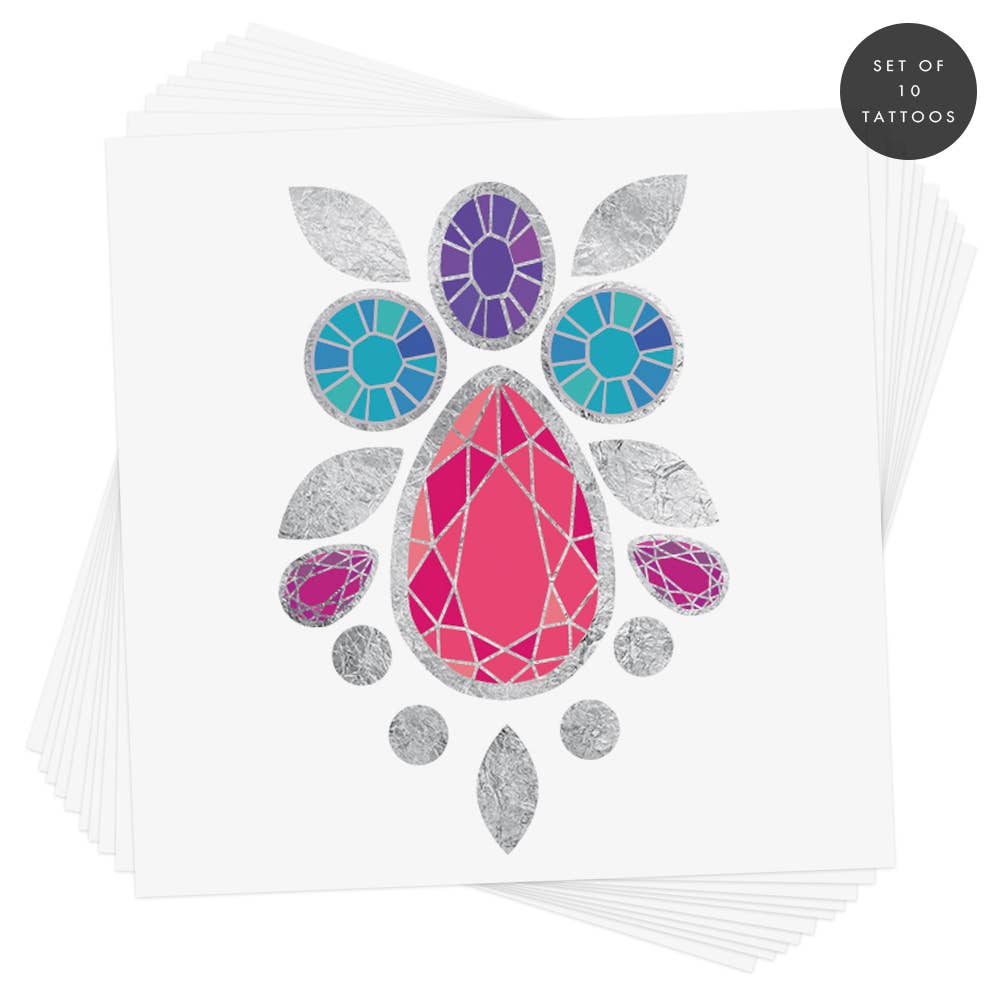 Prisms Mermaid Gems Temporary Tattoo