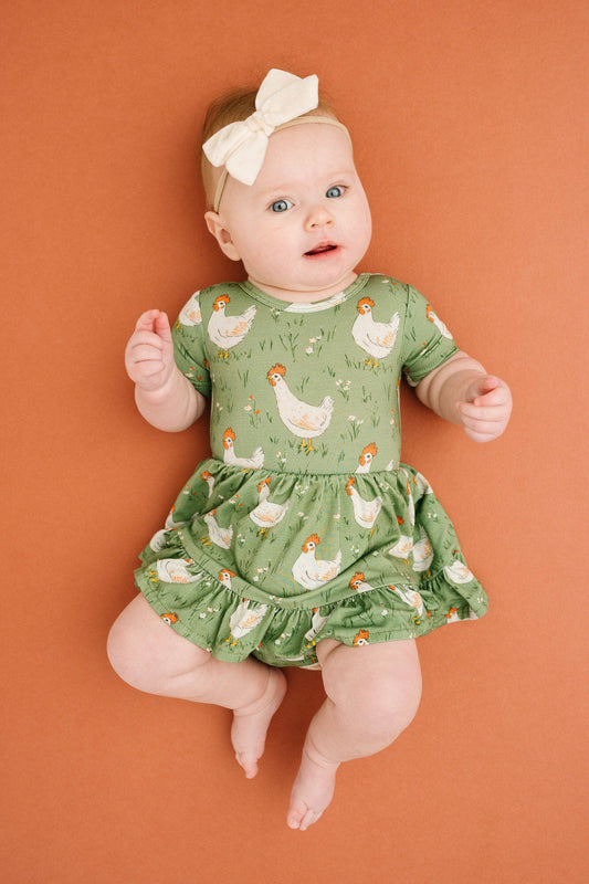 Spring Chicken Short Sleeve Bodysuit Bamboo Dress