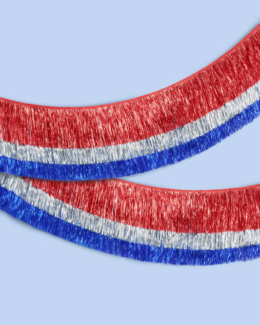 Americana Patriotic Fringe triple layered banner - July 4th