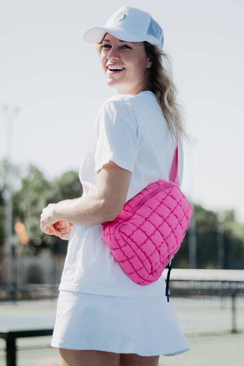 Hot Pink Quilted Cute Sling Bag