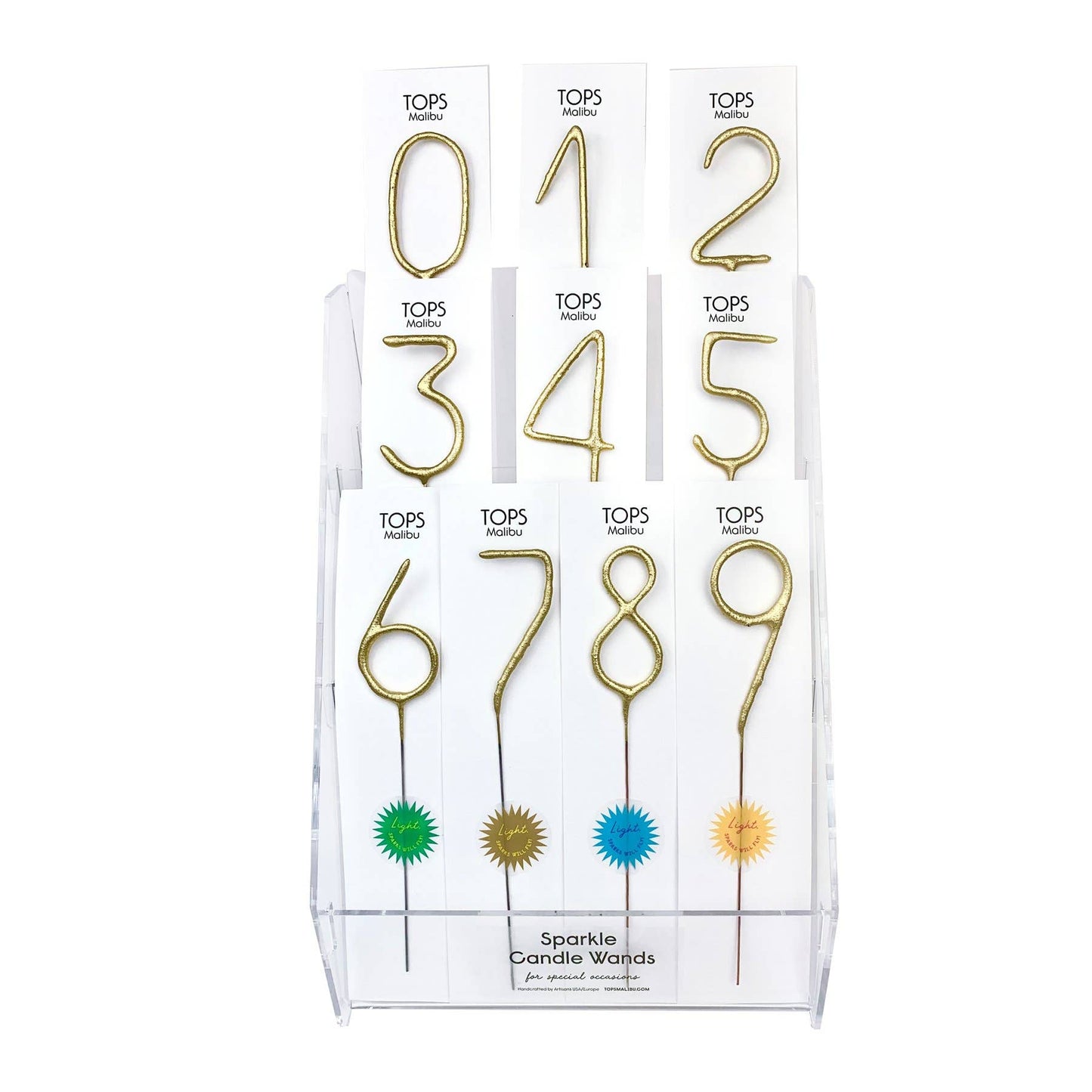 Big 8" Gold Number Sparkler Wand Card - Singles