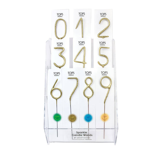 Big 8" Gold Number Sparkler Wand Card - Singles