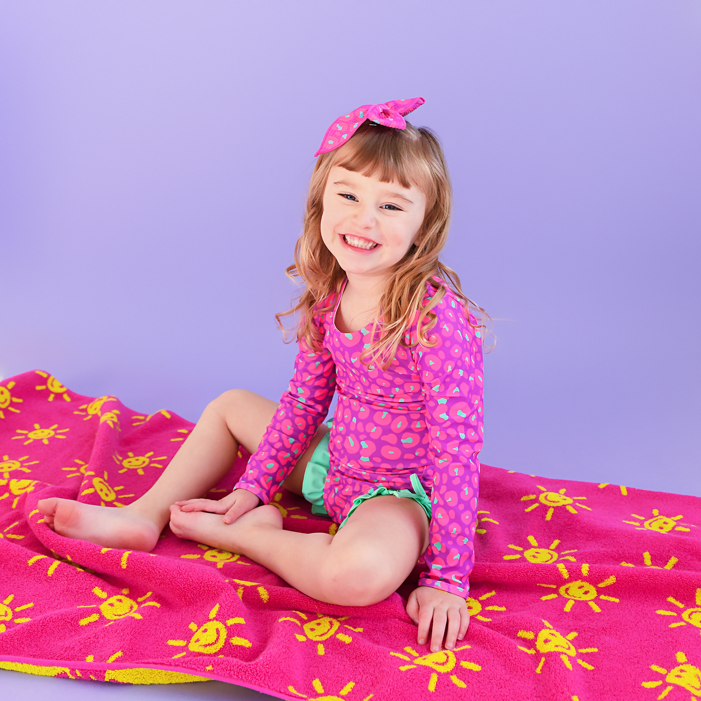 Tara Leopard LONG SLEEVE RASH GUARD SWIMSUIT