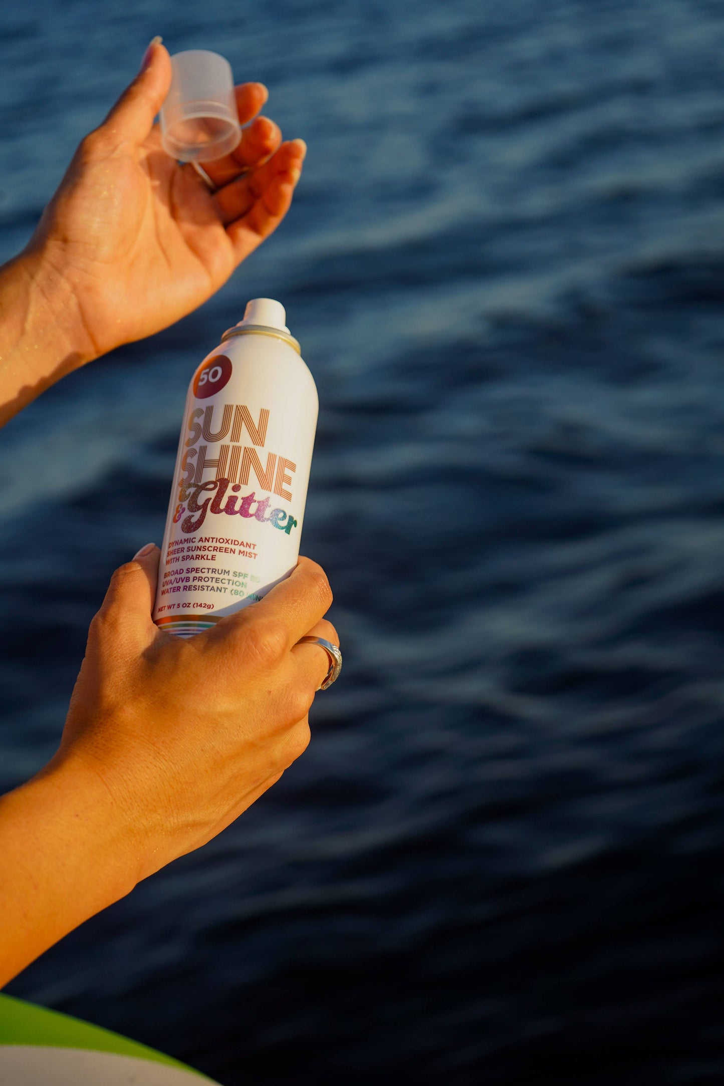 Sunshine & Glitter SPARKLE SHIMMER Sport SPF 50 Mist spray sunscreen
