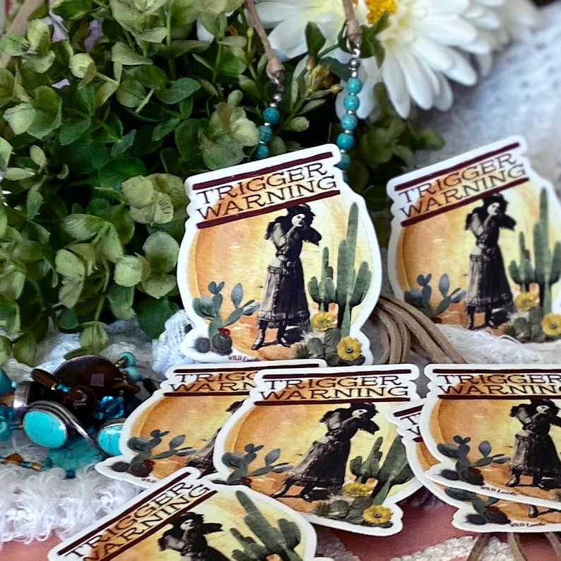 Trigger Warning Cowgirl Sticker