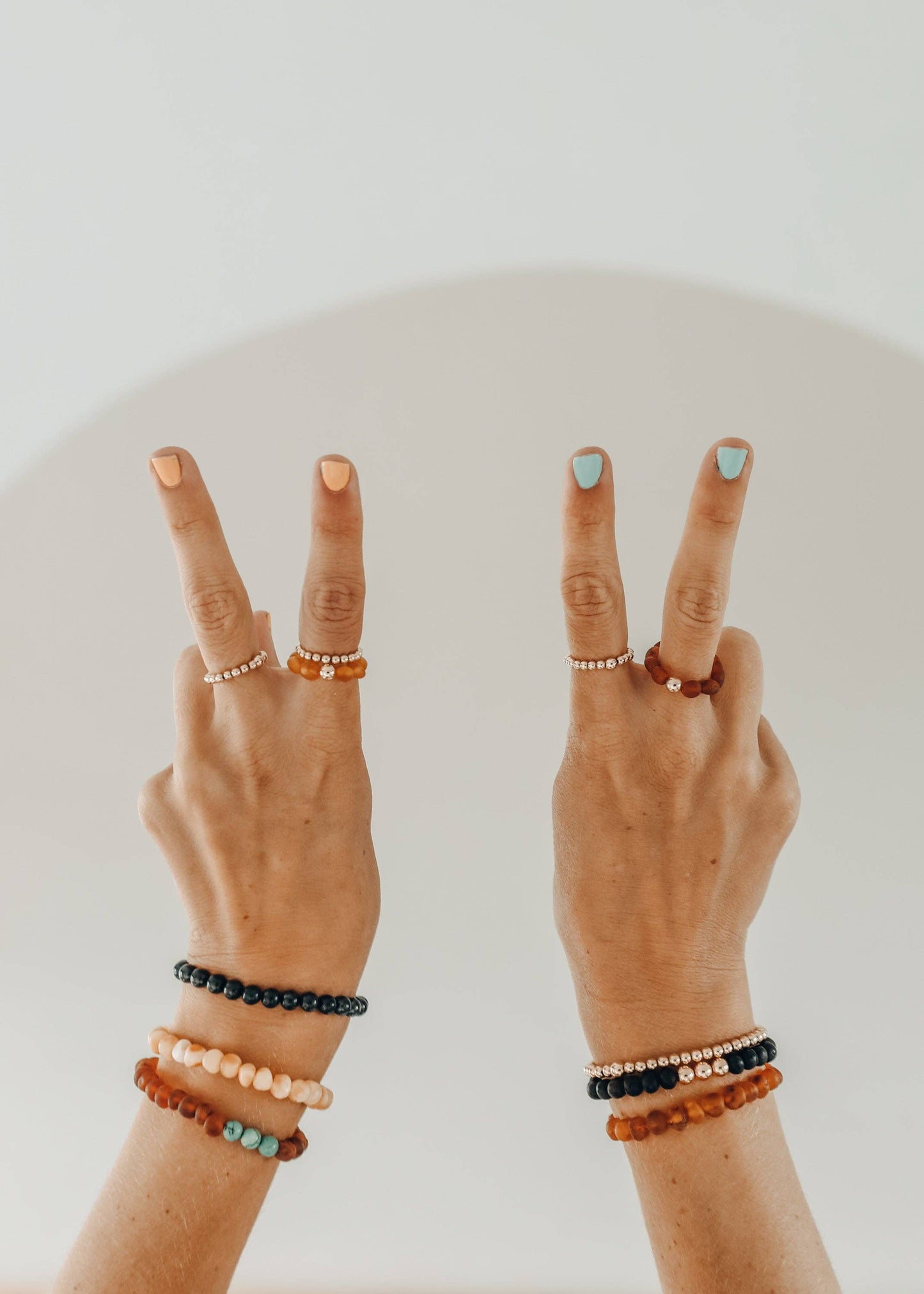 14K Gold Filled || Adult Beaded Stretch Stacking Ring