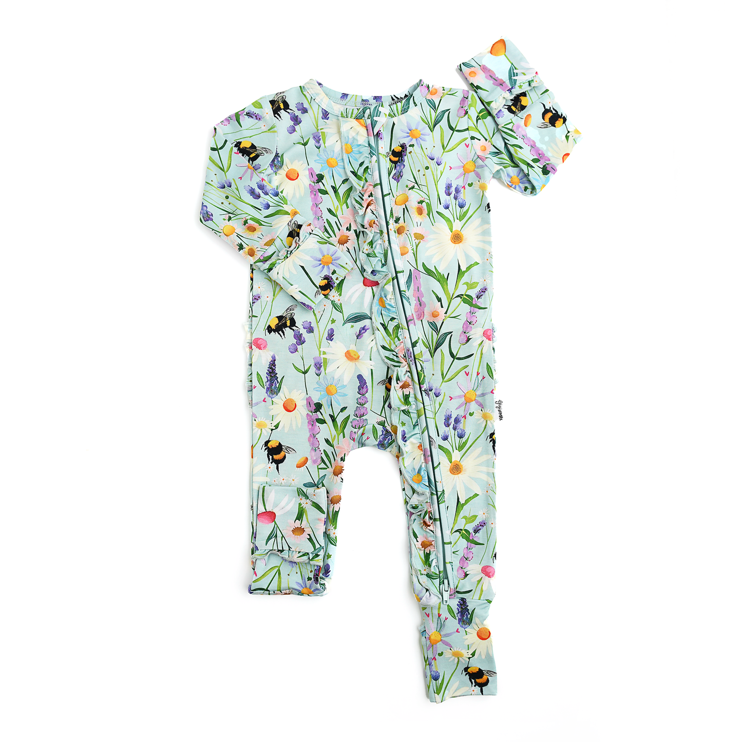 Bumble Ruffle Zip Bamboo Baby Sleepies Little Outfit