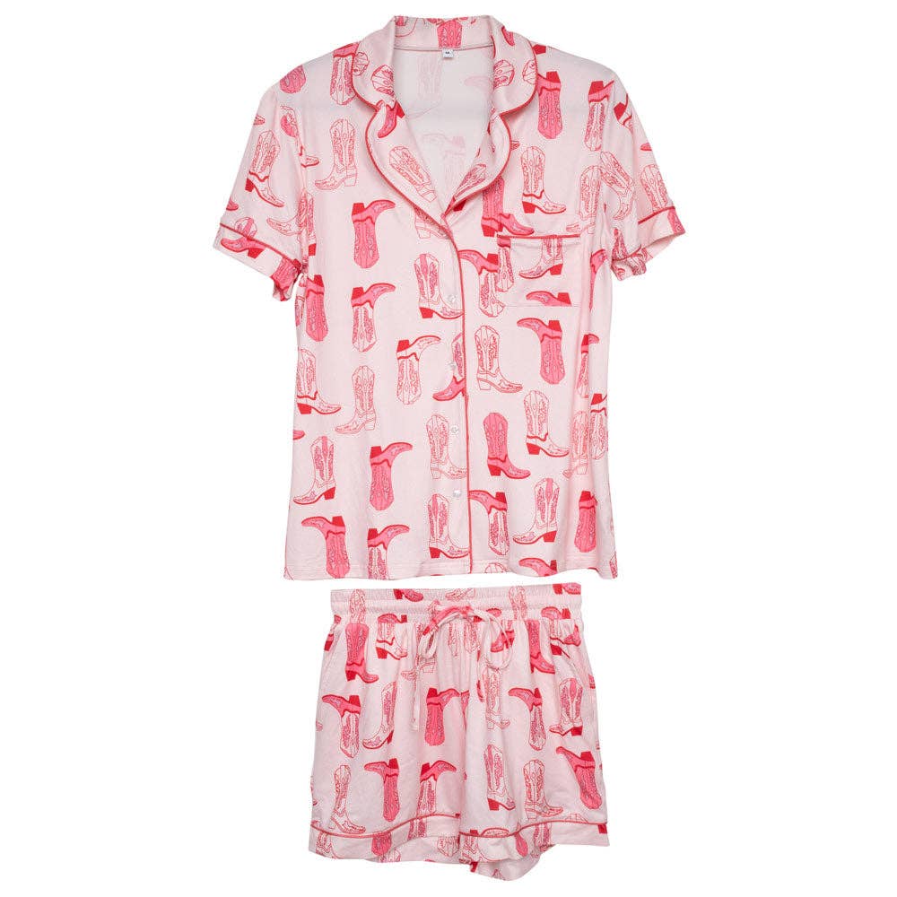 Light Pink Western Boots Women's Pajamas
