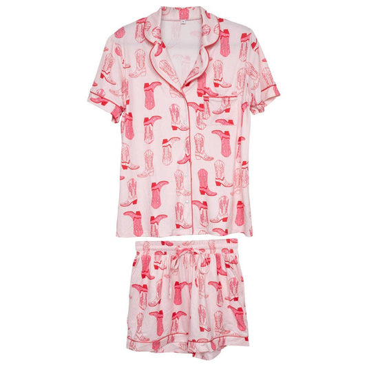 Light Pink Western Boots Women's Pajamas