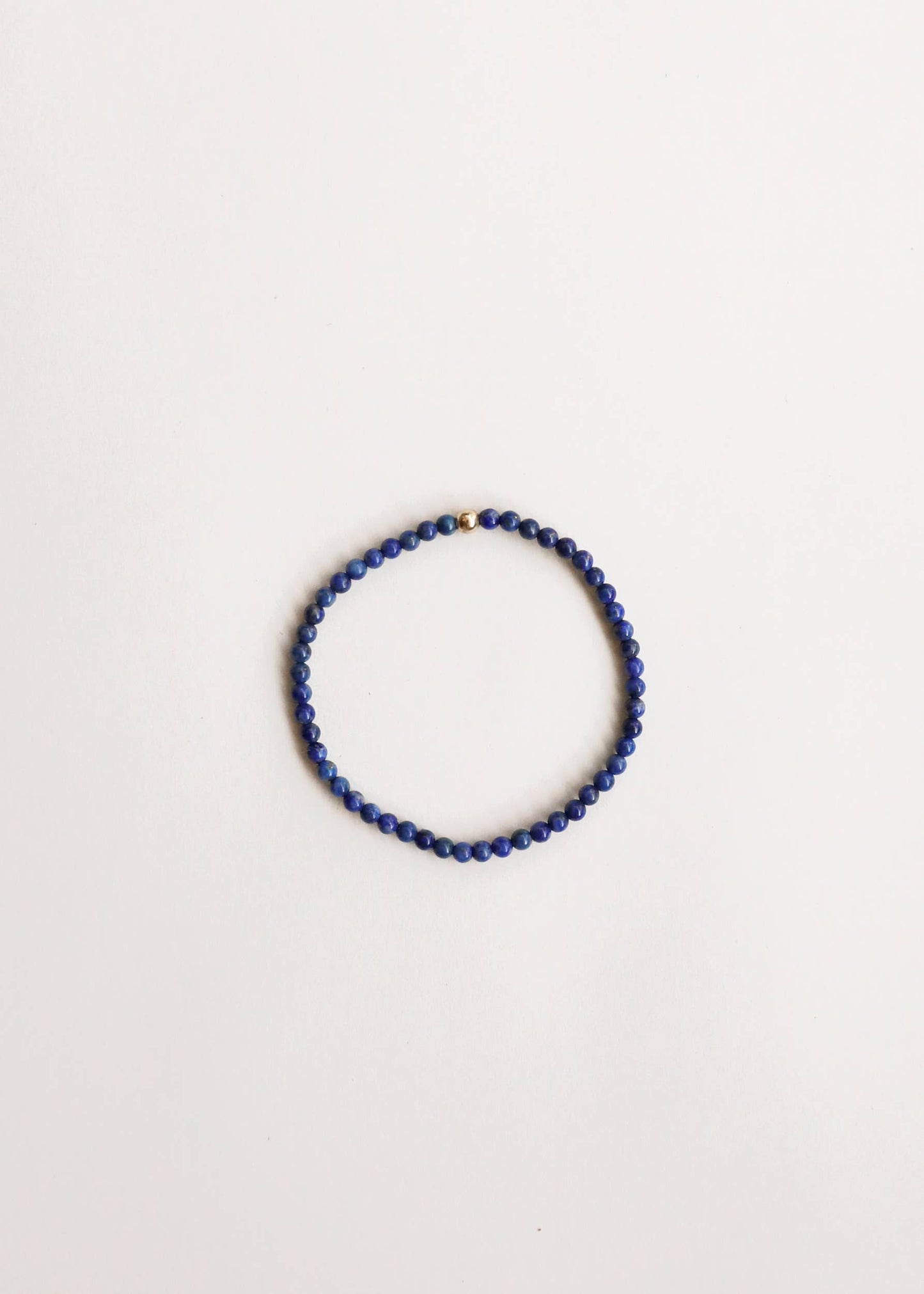 Lapis Lazuli + 14k Gold Filled || Adult Beaded Bracelet: 6"