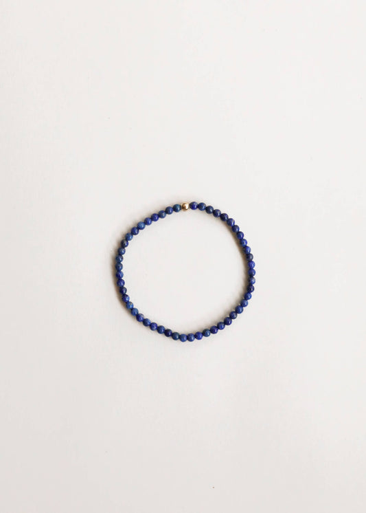 Lapis Lazuli + 14k Gold Filled || Adult Beaded Bracelet: 6"