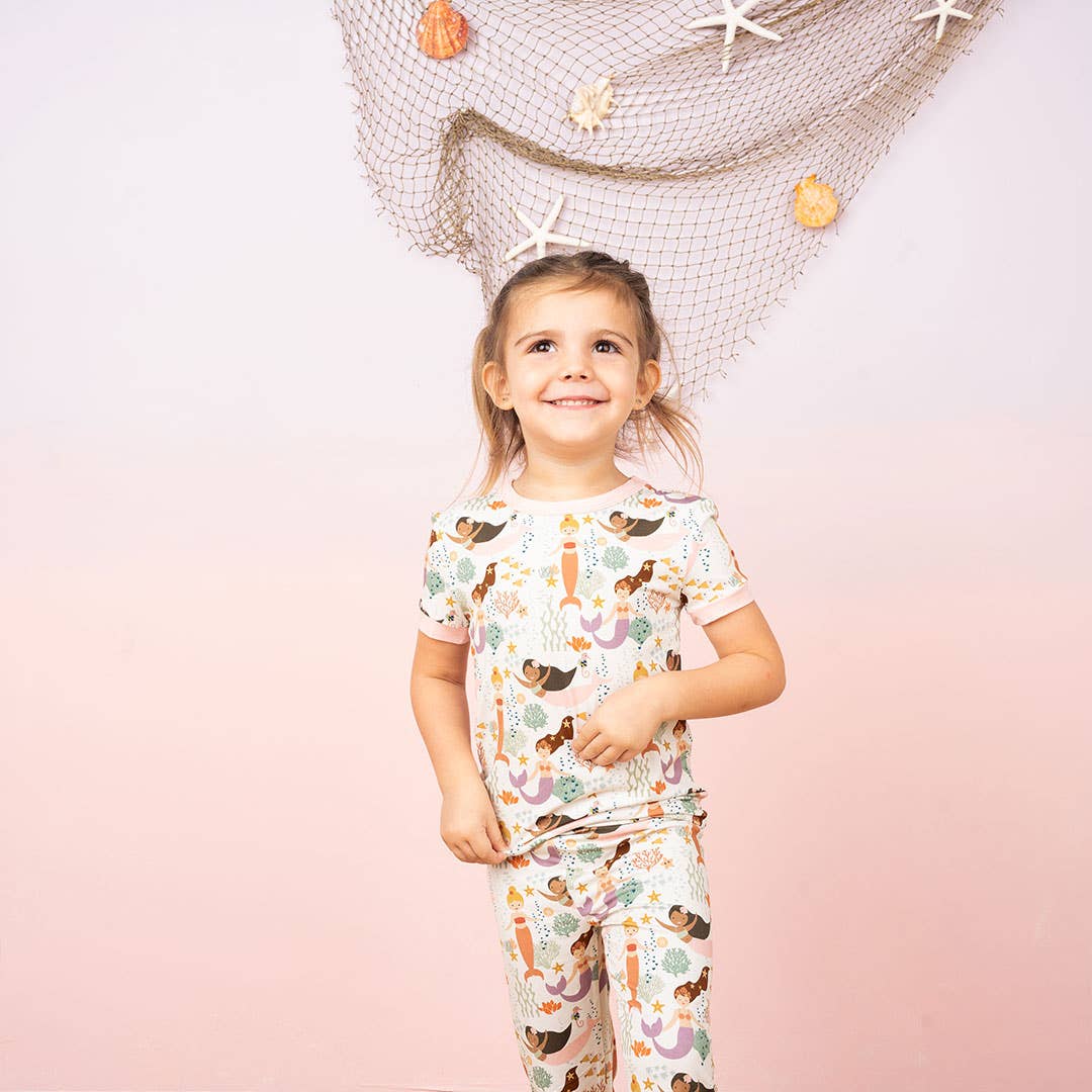 Making Waves Mermaids Bamboo Kids Pajamas Toddler Sleep Set