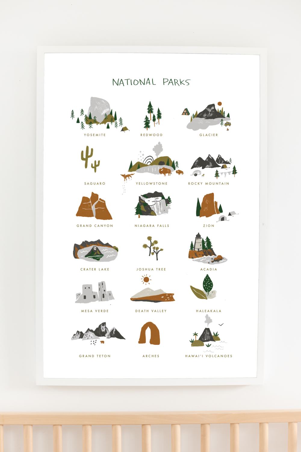 National Parks Art Print: 11x14