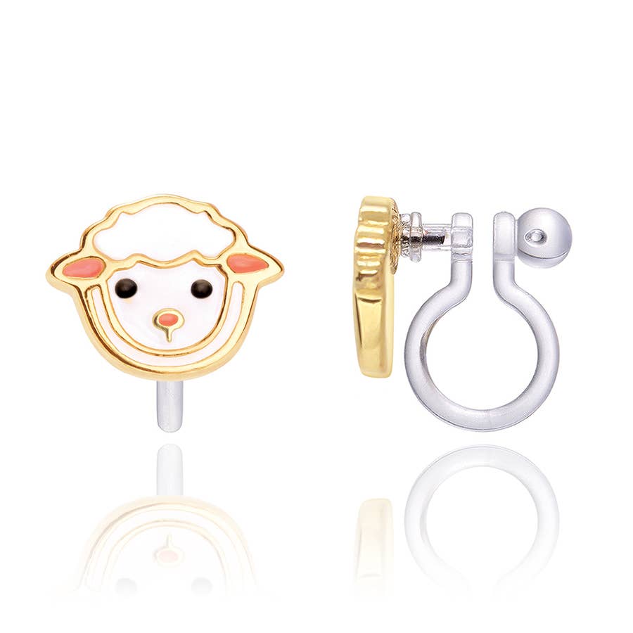 CLIP ON Cutie Earrings- Lovely Lamb