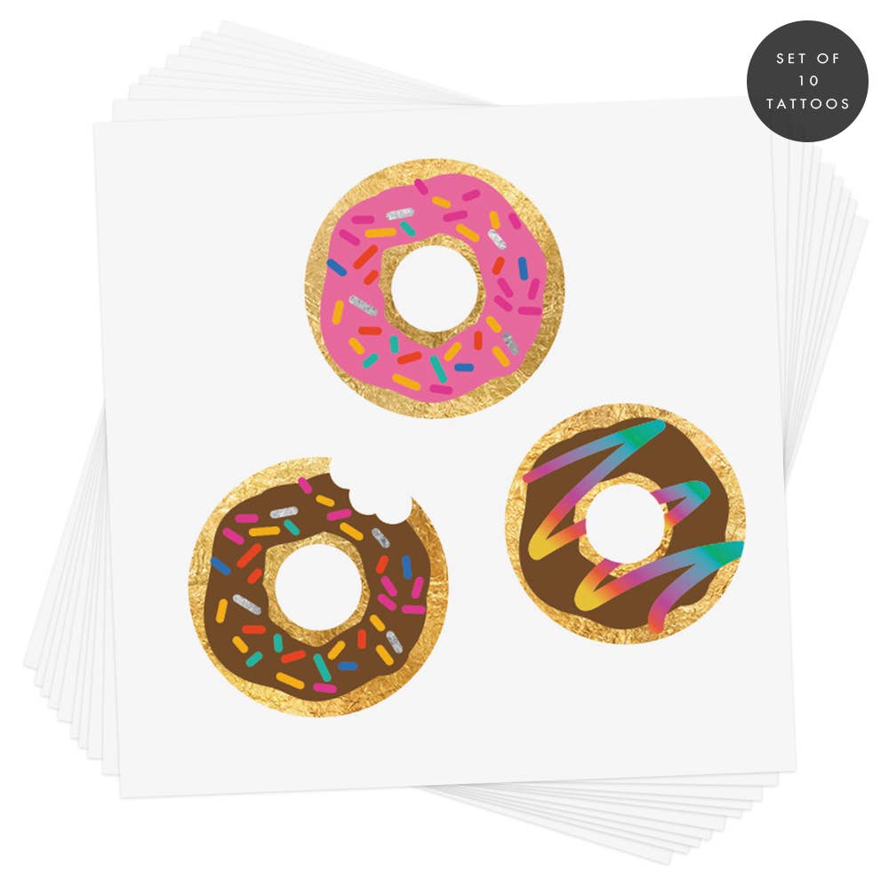 Rainbow Delight Donut Temporary Tattoo