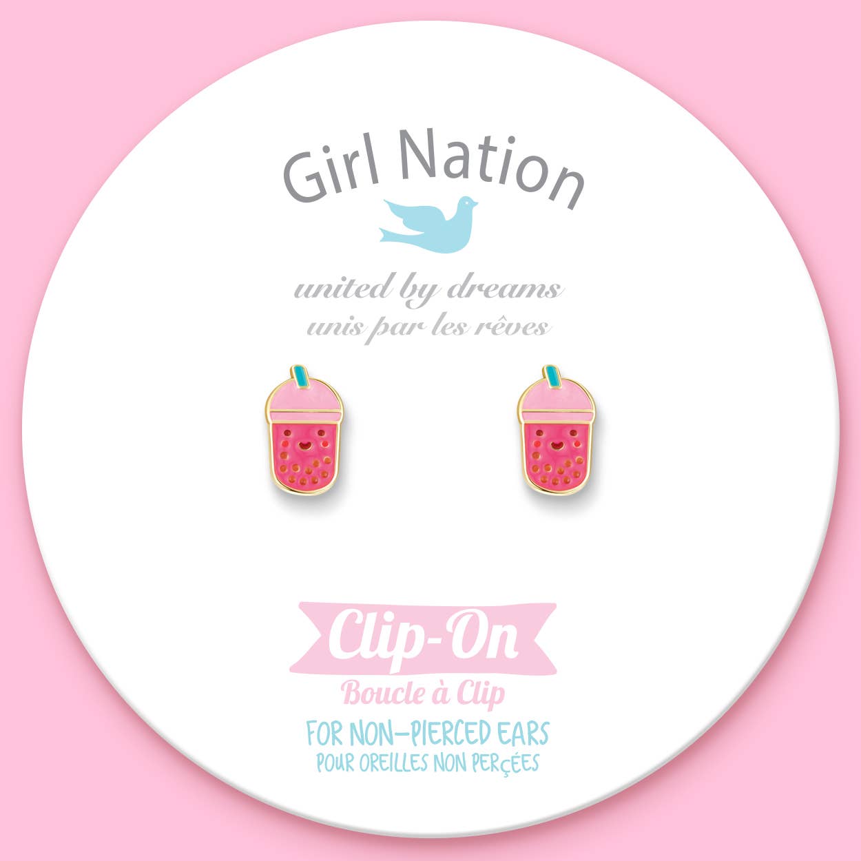 CLIP ON Cutie Earrings- Boba Tea Bliss