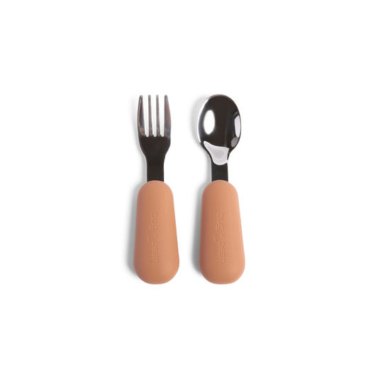 First Utensil Set | Fork and Spoon: Clay