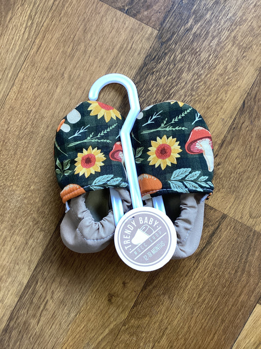 Neutral Mushroom Baby Moccasins 