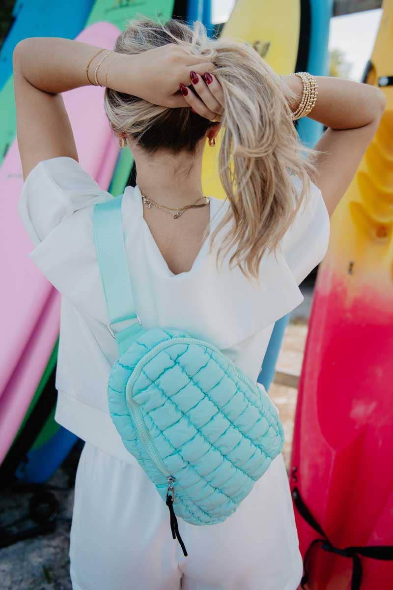 Mint Quilted Sling Easter Crossbody Bag