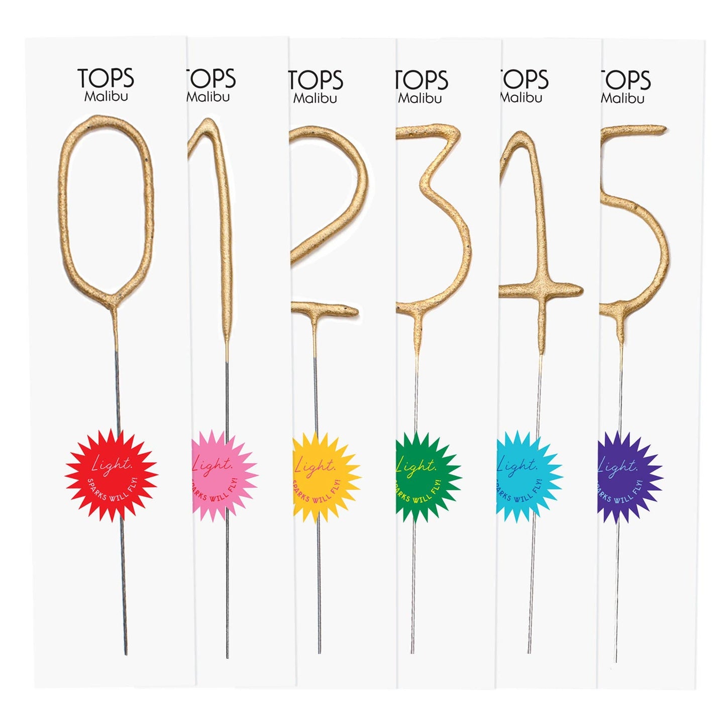 Big 8" Gold Number Sparkler Wand Card - Singles