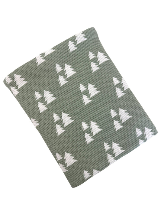 Organic Cotton Waffle Swaddle, Alpine Trees