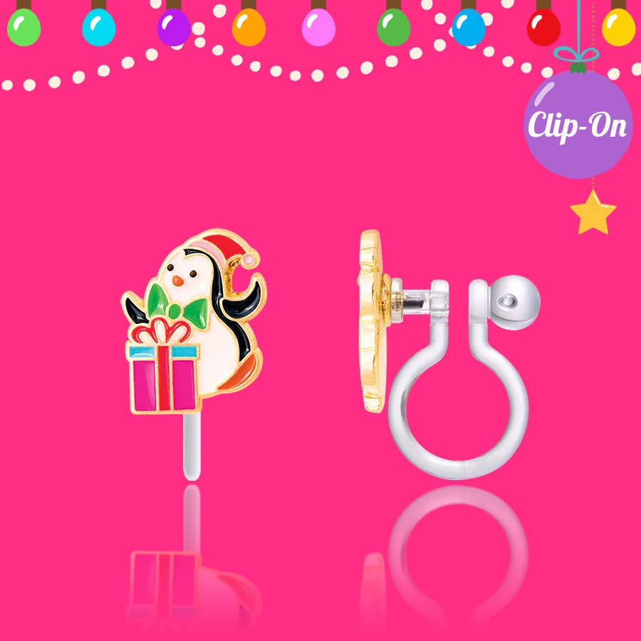 Penguin Surprise Clip On Earrings