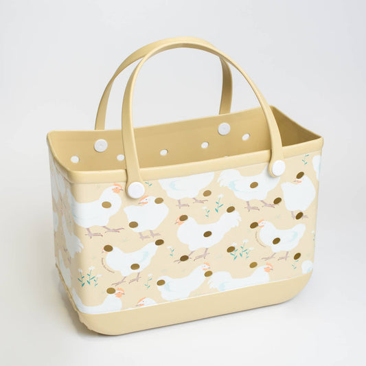 Spring Chicken Beach Rubber Durable Tote Bag