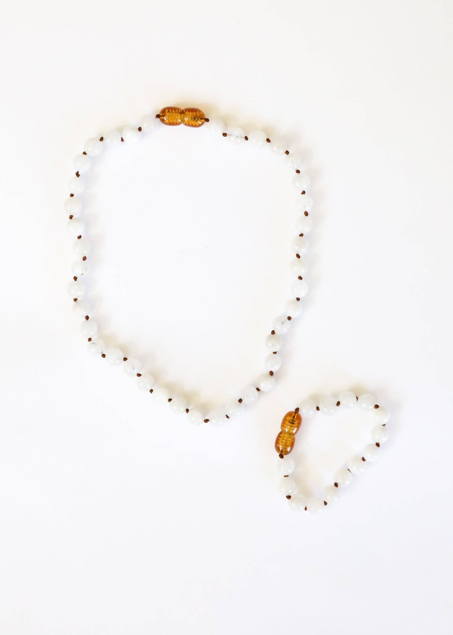 Pure Gemstone + Moonstone || Beaded Anklet or Bracelet: 7" Adult Bracelet