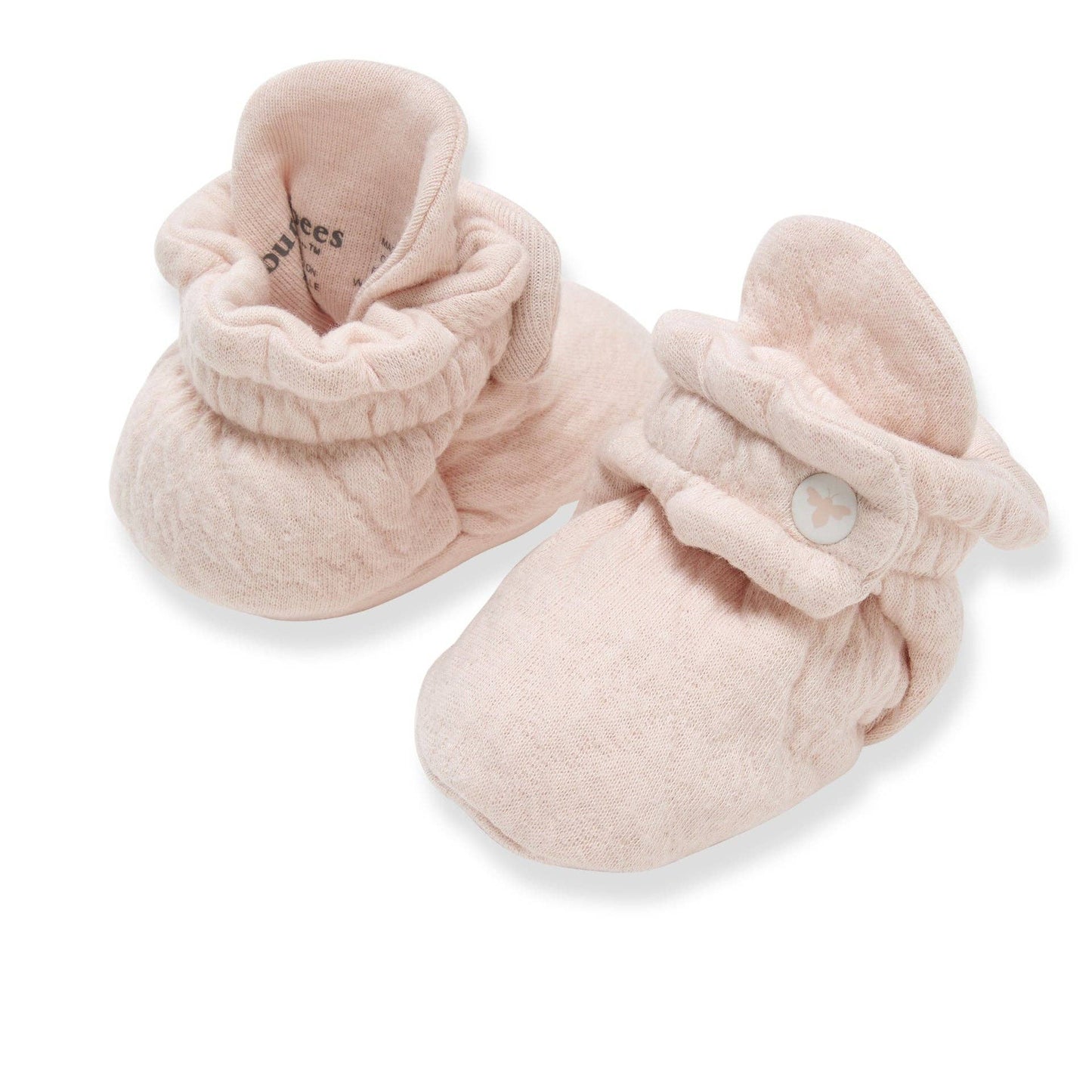 Organic Cotton Quilted Bee Baby Booties - Ranunculus